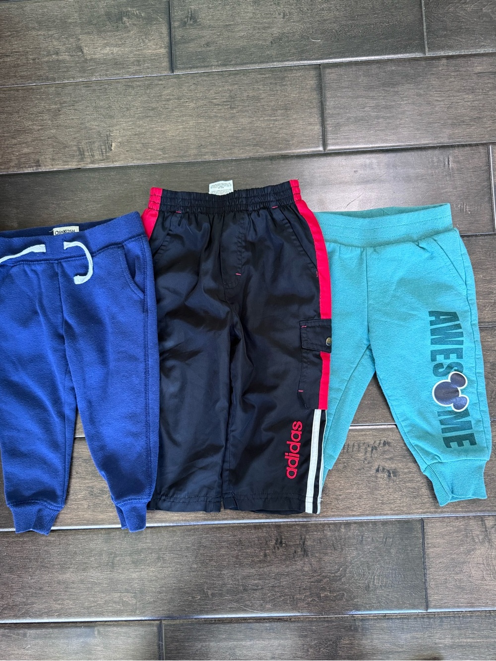 💜3/$15 Infant Pants Bundle (3pk) - OshKosh, Adidas, & Disney Mickey Size 12-18M
